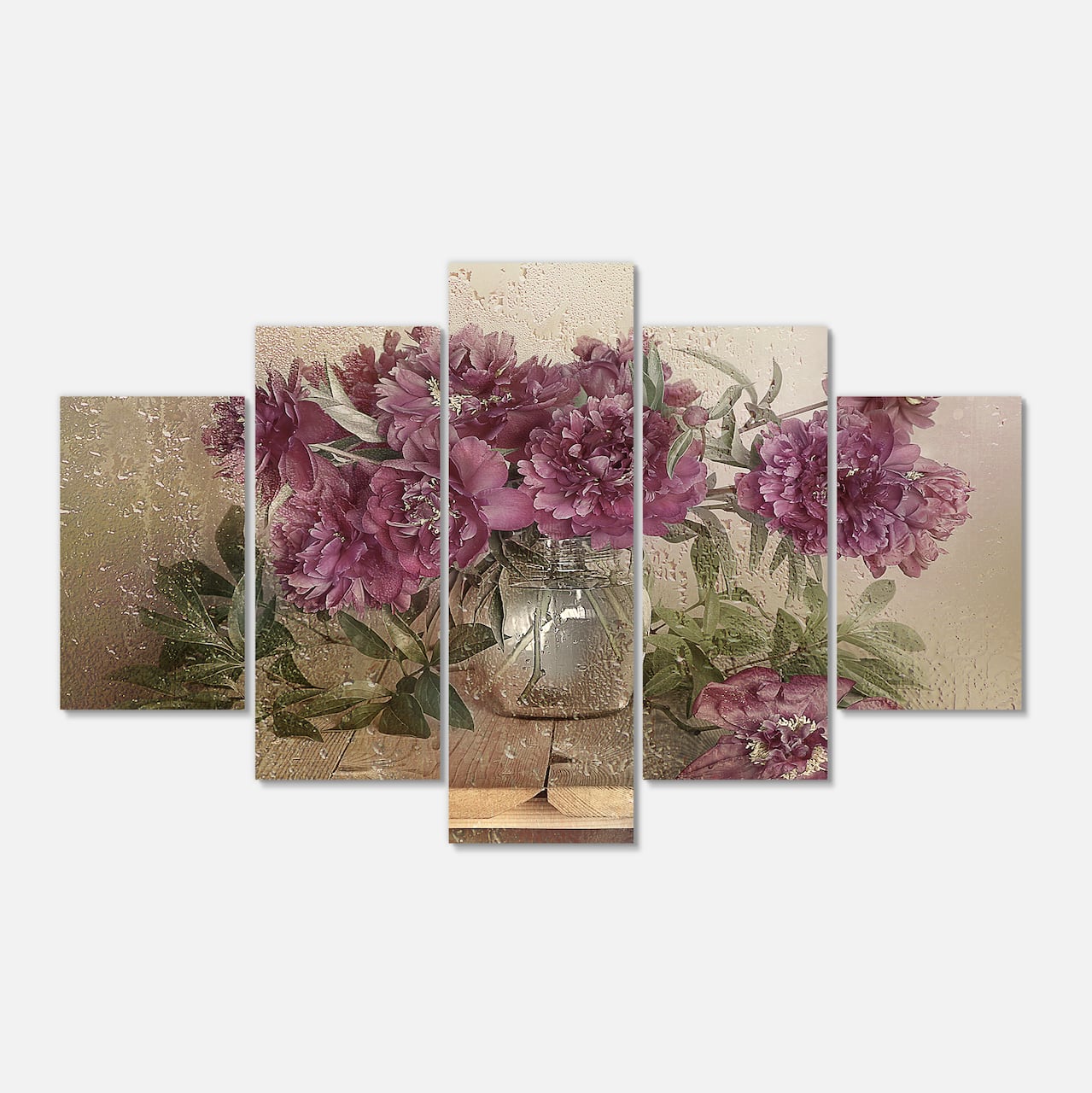 Designart - Bouquet of Pink Peonies - Floral Art Canvas Print